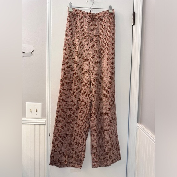 Zara Relaxed Loose Fit Wide Leg Floral Women’s Pants Size S - Picture 2 of 14